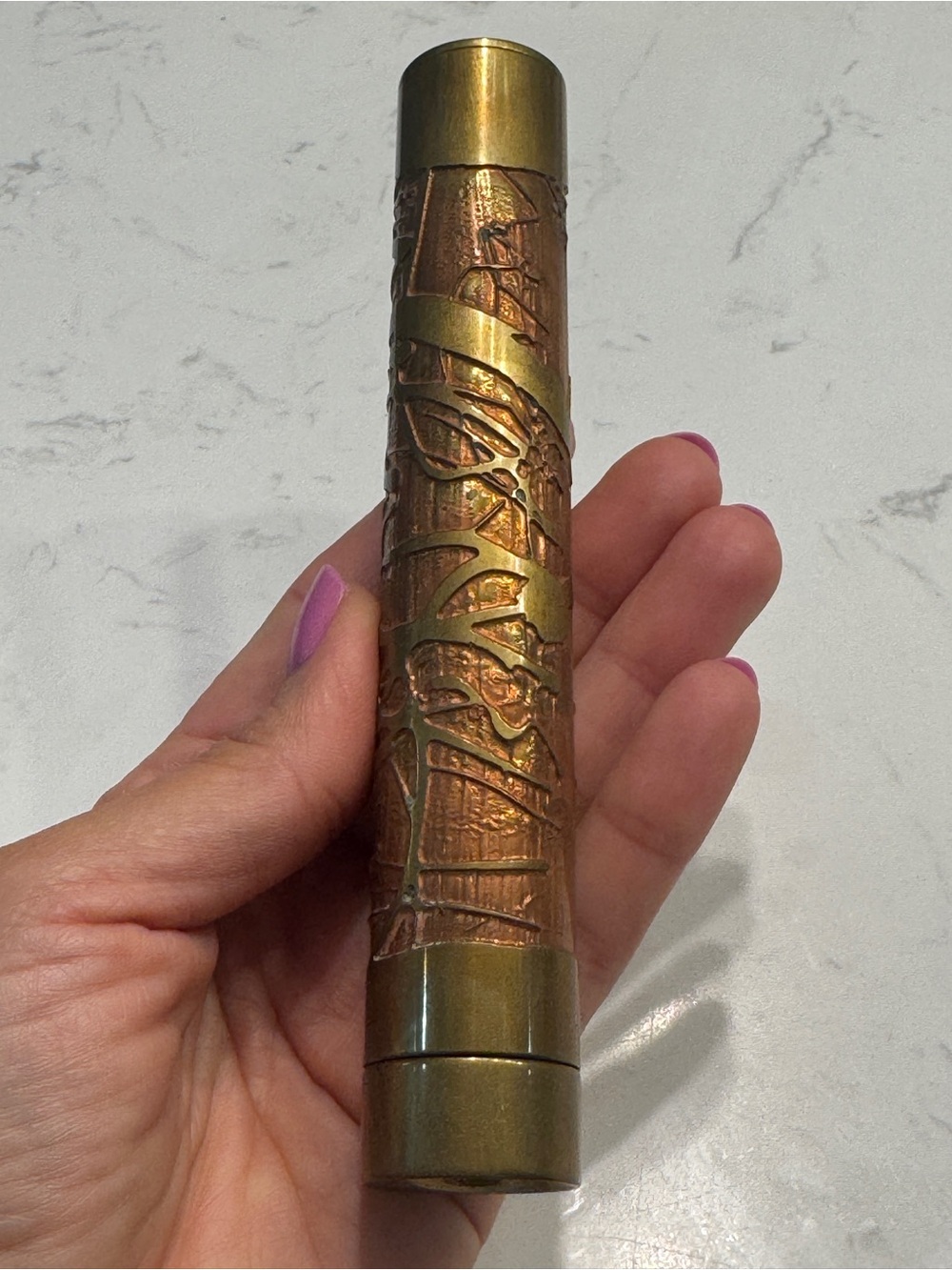 Vintage 1986 Stephen Auger Signed Kaleidoscope – Brass & Copper